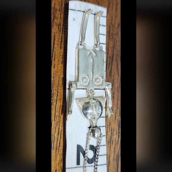 Sergio Bustamante Vintage Mexican Modernist Sterling Silver pendant - Picture 4 of 6